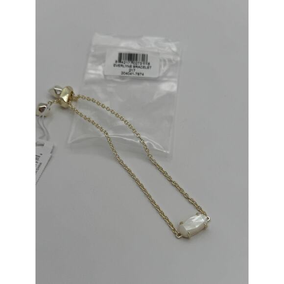 Kendra Scott Elaina Silver Adjustable Chain Bracelet in Ivory Pearl - Picture 1 of 3